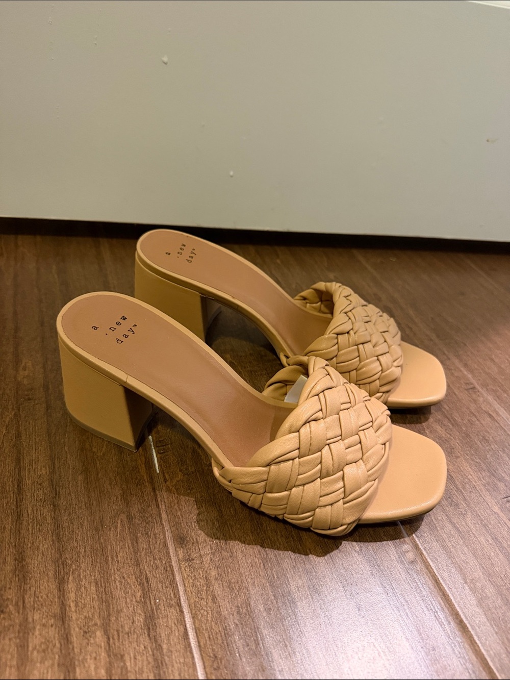 a new day Woven Slide Heels - Beige/Tan